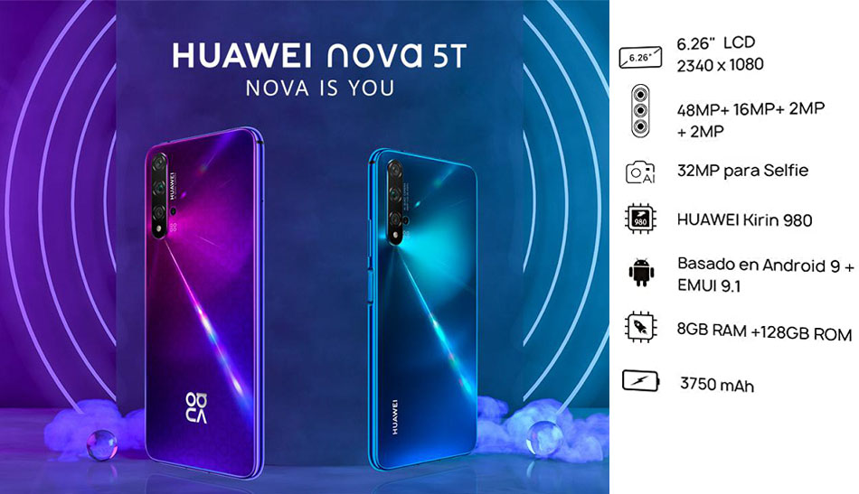  گوشی موبایل هوآوی مدل Nova 5T YAL-L21 دو سیم کارت ظرفیت 128 گیگابایت 
