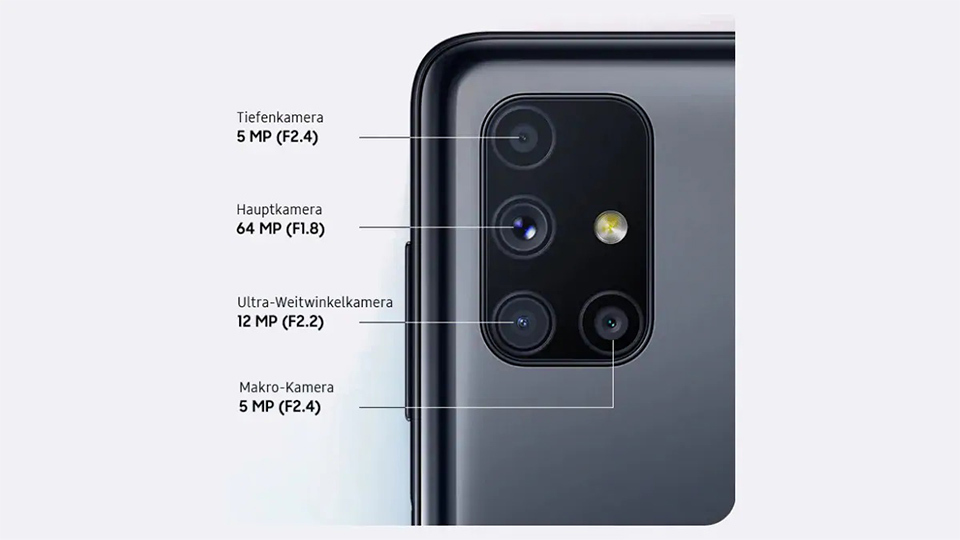 مشخصات دوربین گوشی موبایل سامسونگ مدل Galaxy M51 128G